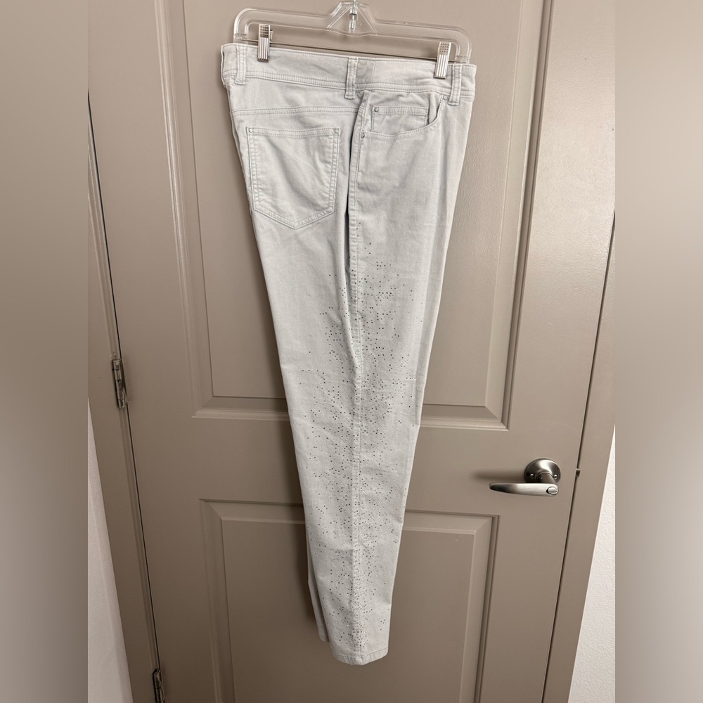 Chicos full length sz 2 (equiv sz 12-14). Dove grey. Light Corduroy. - Picture 2 of 8